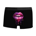 thumbnail image 4 of Yuncity Mens Valentines Day Boxer Briefs Underwear 3D Lip Print Breathable Personality Fashion Comfy Underpants Black L, 4 of 4