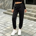 thumbnail image 4 of Enridrech Sweatpants for Girls Elastic Waisted Joggers Fall Winter Casual Soft Slim Leg Jogger with Pockets, 4 of 5