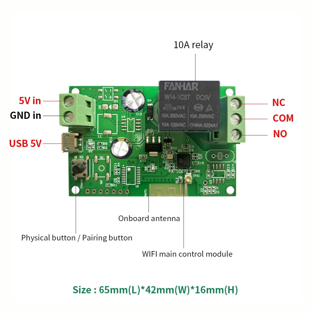 Wireless WiFi Smart Switch Inching/Self-Locking Module SONOFF DC12V/5-32V