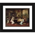 thumbnail image 1 of Mihály Munkácsy 24x19 Black Ornate Framed Double Matted Museum Art Print Titled: The Music Room (1878), 1 of 5