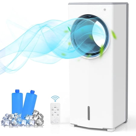 LIFEPLUS Evaporative Air Cooler 3-in-1 Bladeless Cooling Fan Portable Air Conditioner AC Unit with Remote Control 30   White