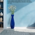 thumbnail image 4 of Uniquewise 24" Tapered Cylindrical Tall Bamboo Floor Vase Flared Trumpet Top Decorative Accent for Dried Flowers Pampas Grass and Branch Arrangements Stylish Home and Office Decor Piece, Cobalt Blue, 4 of 7
