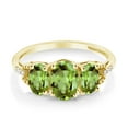 thumbnail image 2 of Gem Stone King 10K Yellow Gold Engagement Ring Oval Green Peridot (1.92 Ct) (Size 7), 2 of 4