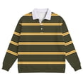 thumbnail image 5 of Ceisia Men's Vintage Waffle Knit Polo Sweater | Loose Drop-Shoulder Color Block Striped Long Sleeve Pullover Gifts, 5 of 5