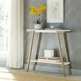 thumbnail image 3 of Leick Home Empiria 30" Wood and Metal Hall Console Table with Shelf, White/Gold, 3 of 13