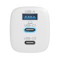 thumbnail image 1 of Digifon Chargeur Mural 65W Guépard 4 Double USB-C & Simple USB-A (Blanc), 1 of 7