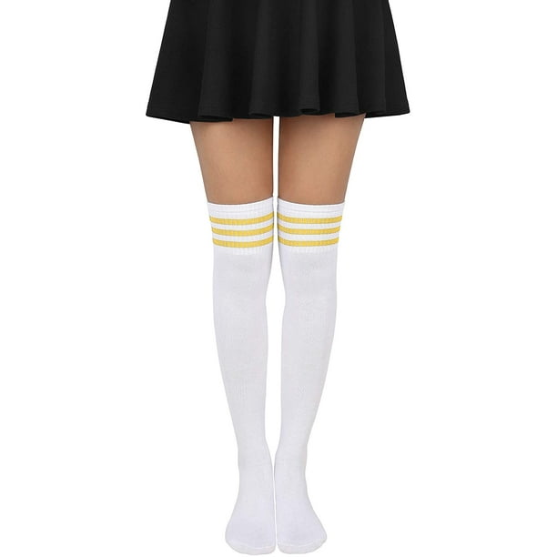 HDE Women Three Stripe Over Knee High Socks Extra Long Athletic Sport Tube Socks
