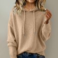 thumbnail image 3 of MESSUEN Hooded Sweater Women Baggy Sweater Thermal Sweater for Women Cute Shirts for Women Fall Shirt Sweater for Women Winter Sweater for Women Khaki 3XL, 3 of 3