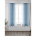 thumbnail image 2 of Blue White Ombre Sheer Curtains 2 Panels Set Gradient Color Lihgt Filtering Rod Pocket Voile Drape, Semi Sheer Window Curtains for Bedroom Living Room, 52"x72", 2 of 5