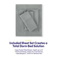 thumbnail image 3 of 7PC Campus Ready Dorm Twin XL Bedding Bundle, Solid Comforter, Down Alternative Bed Pillows and Sheet Set - Gray, 3 of 6