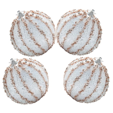 PAMINGONO Hanging Christmas Decorations Round Foams 4Pcs Ornaments