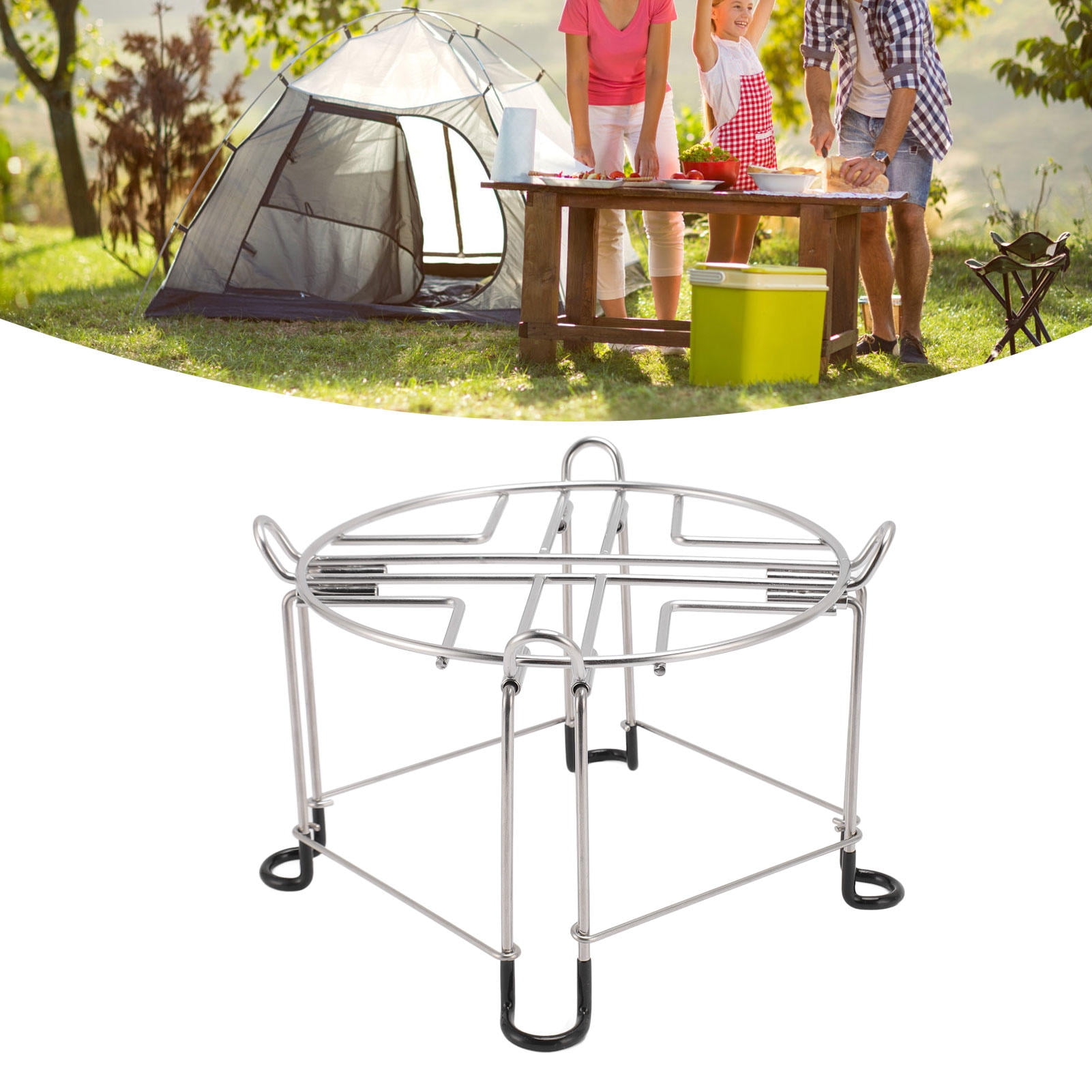 YAHHU 6‑inch Tall 9‑inch Diameter Stainless Steel Water Filter Stand – Portable, Non‑Skid, Hook‑Ready for Medium‑Size Gravity Filters