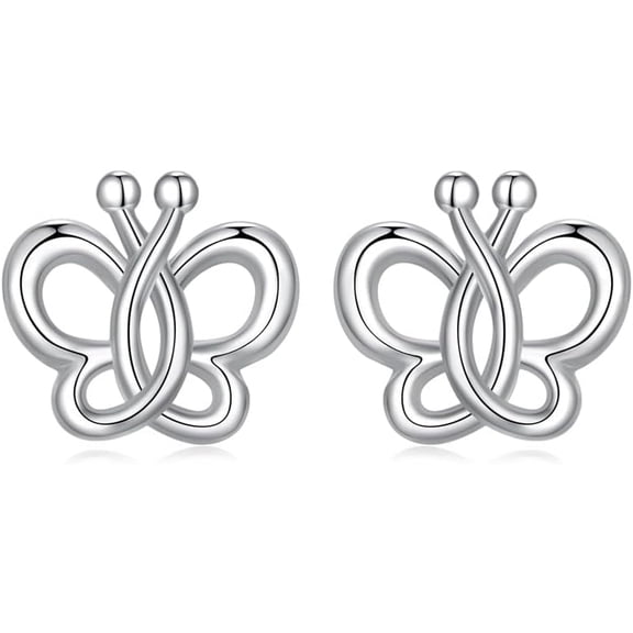 18G Mini Cute Butterfly Stud Earrings for Women 925 Sterling Silver Hypoallergenic Insect Cartilage Tragus Piercing Post Studs Dainty Birthday Holiday Jewelry Gifts for Daughter Niece