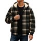 thumbnail image 3 of MHFRRA Abrigo Cálido A Cuadros para Hombre, Versátil, Forrado, Grueso y A La Moda, para Otoño E Invierno Amarillo, 3 of 8