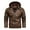 Brown, variant on CHEEREAM Men's Faux Leather Jacket Stand Collar Motorcycle Bomber Jackets with Removable Hood Brown S