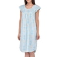thumbnail image 3 of Ezi Women's Cotton-rich Short Sleeve Nightgown,L,Mint, 3 of 7