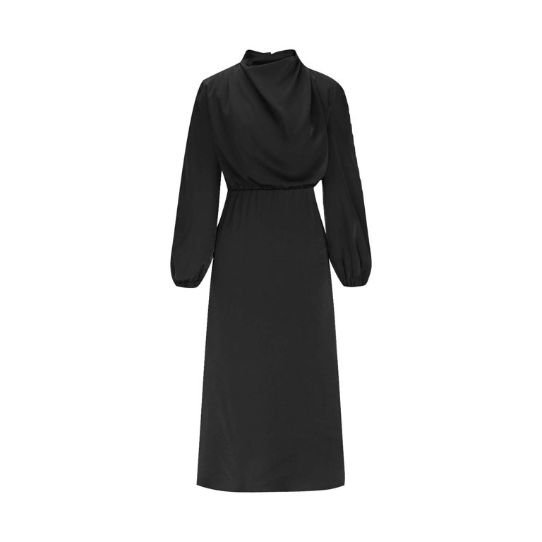 loose fitting formal dress Ygbgbb Women's High-end Satin Long Sleeved Loose Fitting Dress Elegant Temperament Women's Evening Dress (Wine,S), Size: Small US 4, Red