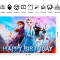 thumbnail image 3 of Yanonmyfd Wall Decor Backdrop for Frozen Birthday Decorations, Frozen Birthday Banner for Kids Party Supplies (5x3ft), 3 of 3