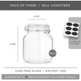 thumbnail image 3 of czcpp-Airtight Glass Jars with Lids Set of 3. 32oz Glass Jar with Lid and 6 Silicone Seals! Med Glass Food Storage Containers. Square Mason Jar, Candy Jar, Sugar Jar, Pasta Containers for Pantry, 3 of 4