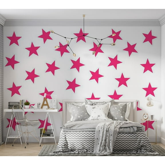 Tiptophomedecor Abstract Wallpaper Wall Mural - Pink Star