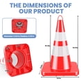 thumbnail image 2 of 12.8 * 12.8 * 26.57inch Safety Cones 12-Pack, High Resilience Elements Cones for Parking Lot & Construction Events, 2 of 6
