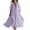 Purple, variant on VBTAPA Cotton Linen Dresses for Women 2025 Trendy V Neck Front Tie Maxi Dress Elegant 3/4 Sleeve Long Sundress Flowy Beach Vacation Dresses Black L