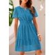 thumbnail image 5 of Vestido PRETTYGARDEN 2025 de verano con cuello en V y volantes de encaje en L - Azul, 5 of 8