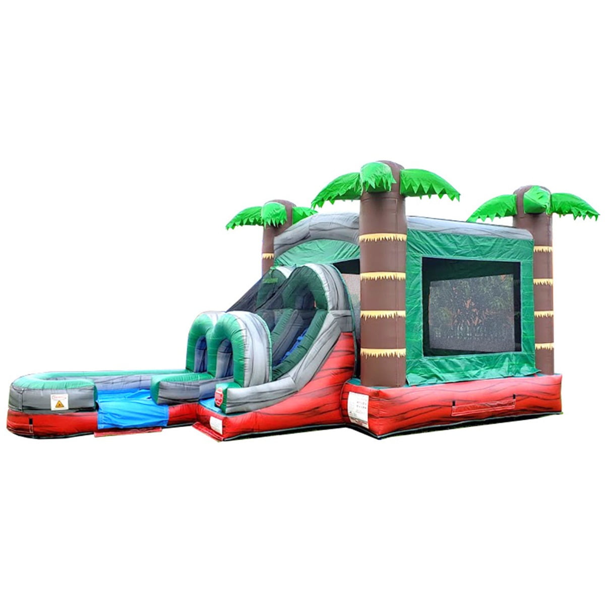 inflatable bounce house and water slide