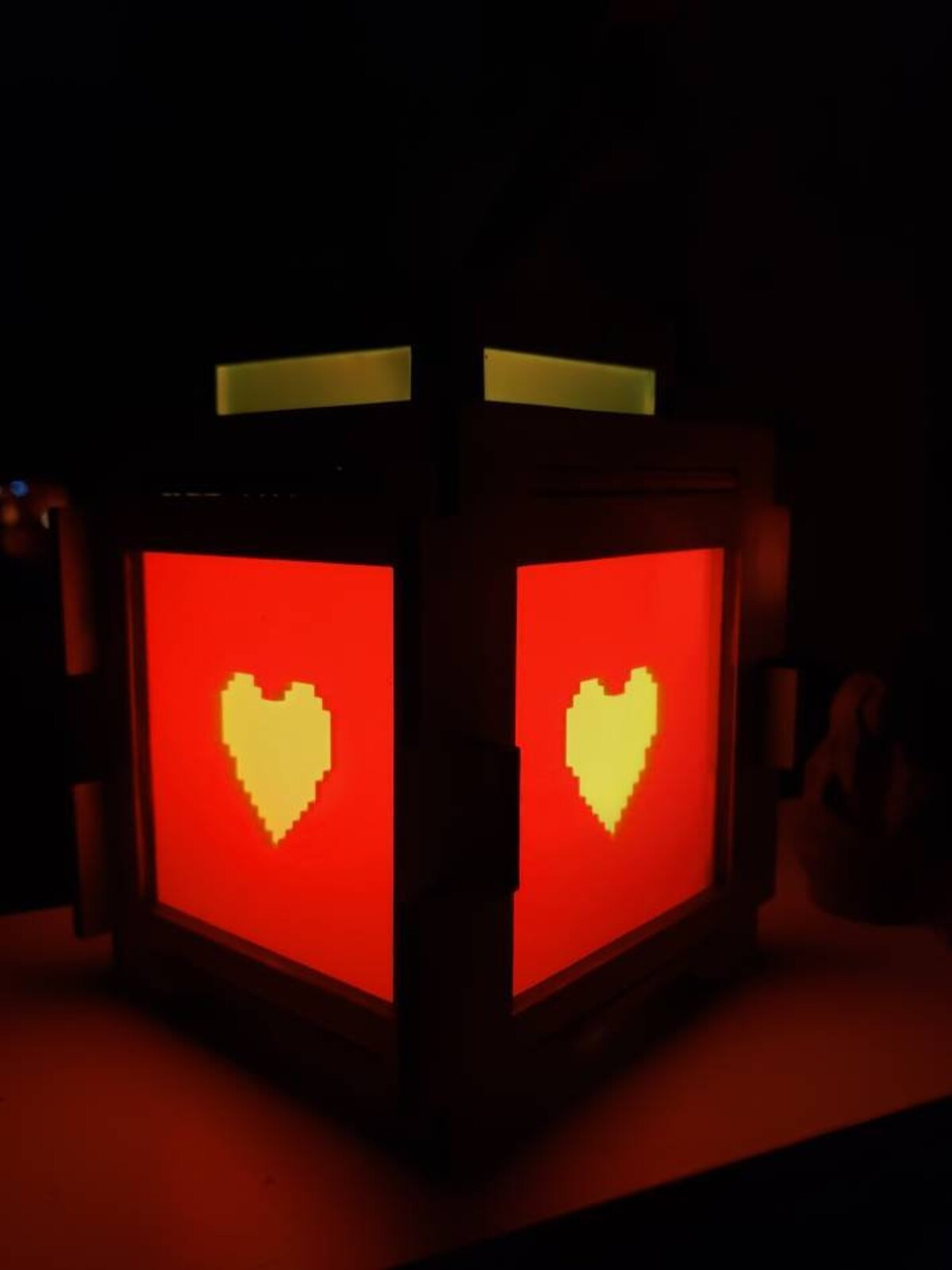 Lantern Minecraft Style Customizable Valentines Heart Lantern with