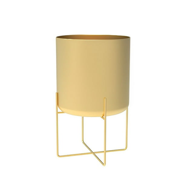 Soporte dorado para plantas Cateissary con maceta grande de Metal estilo Jardín y Patio