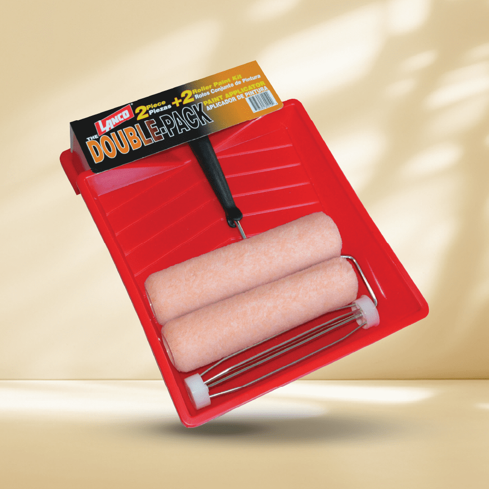 Lanco Double Pack Paint Kit, 4 Pieces Roller Tray Set