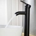 thumbnail image 2 of Grifo negro mate, grifo mezclador para lavabo de baño de cobre, grifo de lavabo de agua fría y caliente mate, diseño elegante y retro, grifo de palanca de un solo orificio, lavabo duradero, 2 of 5