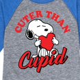 thumbnail image 3 of Peanuts -  Valentine's Cuter Than Cupid  - Toddler And Youth Raglan Graphic T-Shirt, 3 of 5