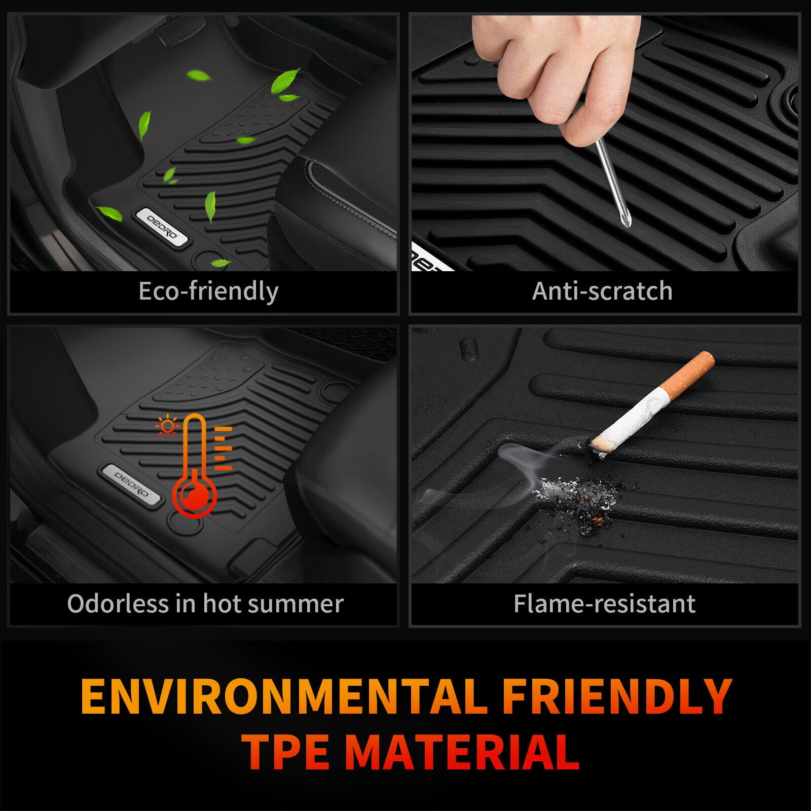 RVNI Floor Mats for 2017-2021 Chrysler Pacifica All-Weather Guard Includes Set Liner (No Hybrid Models)