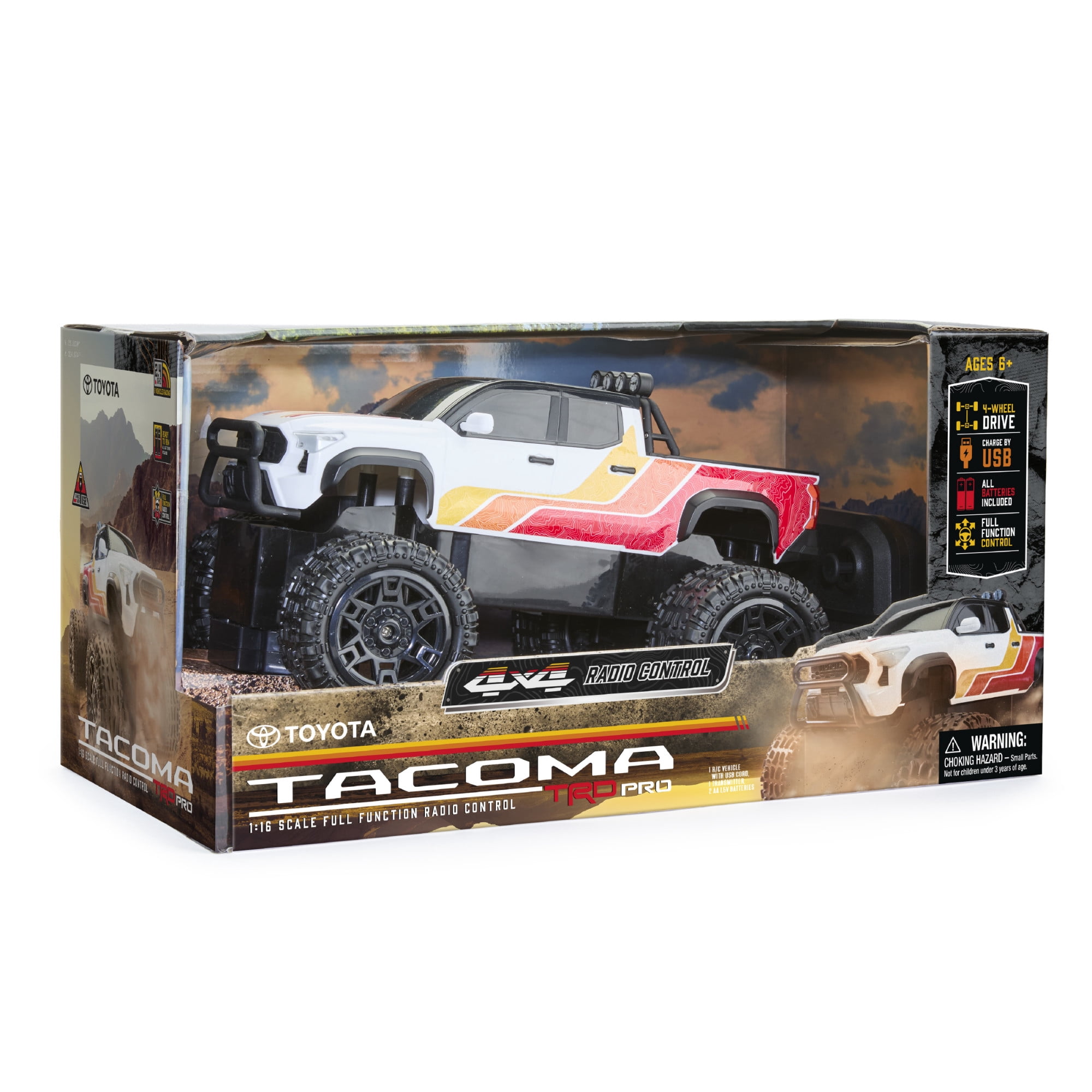 Toyota Tacoma TRD Pro 1:16 Scale Remote Control Truck, 2.4GHz RC, USB-C Rechargeable