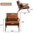 thumbnail image 6 of Bonzy Home Accent Chair Set of 2 with lumbar support pillow Mid Century Modern Upholstered Armchair with Wood Frame for Living Room Bedroom Study Room Easy Assembly Brown, 6 of 6