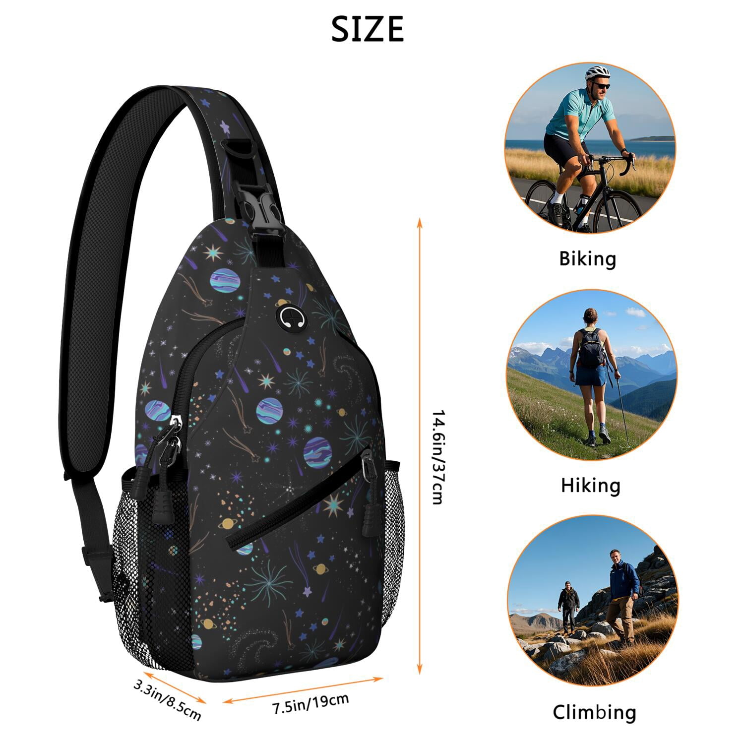 Firefighter Themed Travel Daypack for Women Durable & Breathable Chest Bag Ideal for Commuting & Hiking