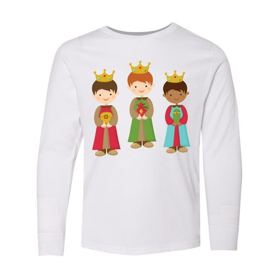 Inktastic Christmas Three Wisemen Long Sleeve Youth T-Shirt