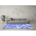 thumbnail image 3 of Ahgly Company Machine Washable Indoor Square Abstract Blue Modern Area Rugs, 6' Square, 3 of 4