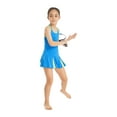 thumbnail image 4 of YEAHDOR Kids Girls Sports Suit Outfit Dress with Shorts Gym Running Sportswear,Sizes 6-14 Blue 12, 4 of 7