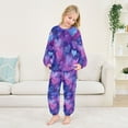 thumbnail image 5 of Fluffy Pajamas Set Fuzzy Winter Warm Pj Sets Pullover Tops and Long Pants Indigo and Violet Hearts X-Large, 5 of 8