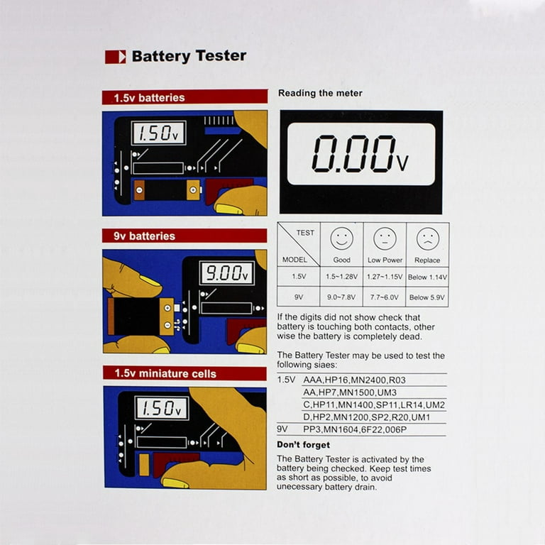 Tester Universale Batterie AA-AAA-C-D-9V Camelion BT-0503