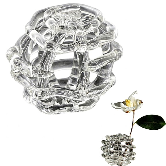 Flower Arrangement Holder ,Artistic Twisted Design for Home Decors and Flower Arrangement, 2-Inch Hand Blown Glass Ball Unique Vases for Flowers