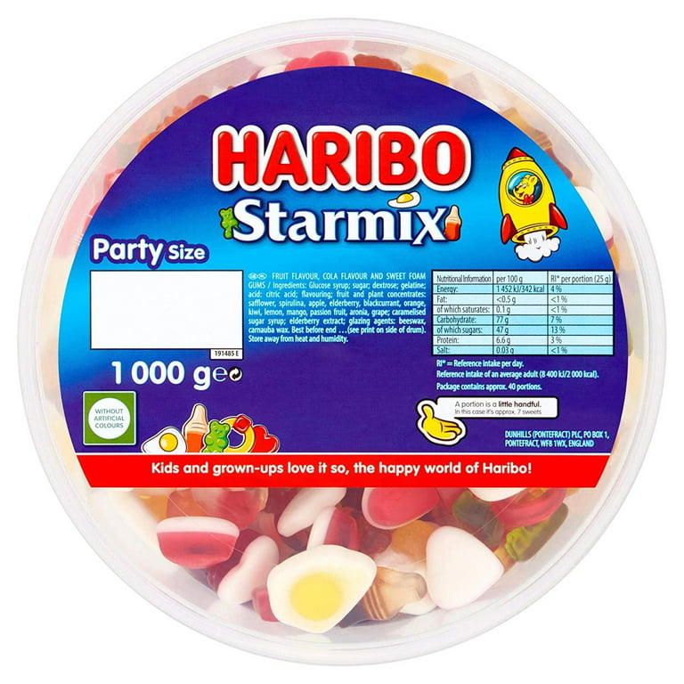 Alfabet avis screech Haribo Starmix Party Size Tub 1000g - Walmart.com