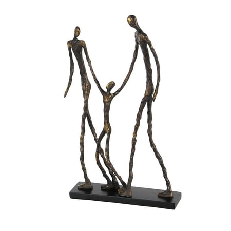 Abstract Bronze Sculpture - Decmode Traditional 19 inch polyston family sculpture, Bronze