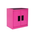 thumbnail image 3 of Hyper Tough Mini Tool Cabinet, 11.6-inch Pink Steel Storage with Double Doors & Top Mat, 3 of 9