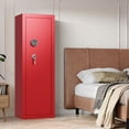 thumbnail image 3 of Sapital Biometric Rifle & Shotgun Safe, Heavy Duty Assembled Steel Gun Cabinet, Red, 3 of 6