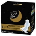 Always ZZZ Overnight Pads for Women with Wings, Unscented, Size 6, 20