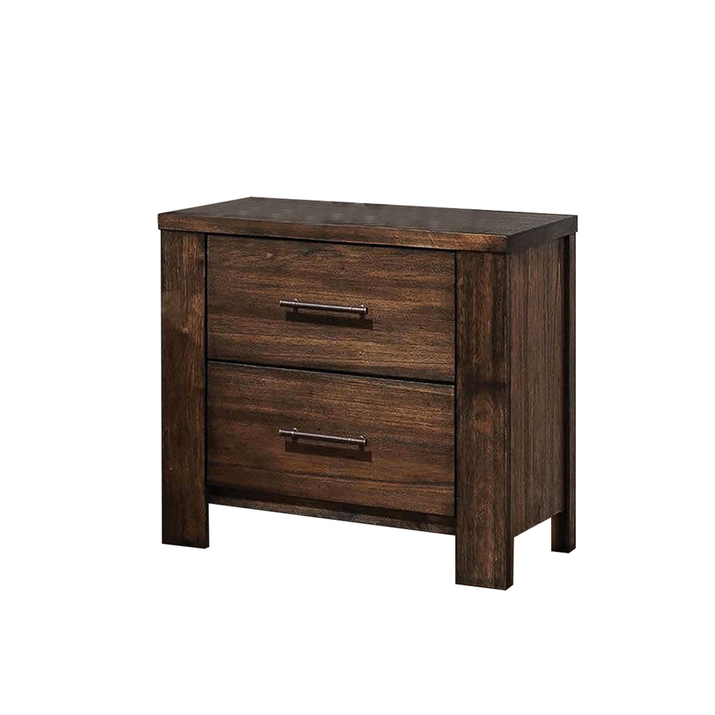 Wood Nightstand with 2 Drawers in Brown - Walmart.com