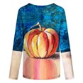 thumbnail image 5 of Blusa clásica de cuello redondo de manga larga con estampado de novedad de Halloween para mujer Pompotops FGAJ6263, 5 of 5